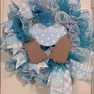 Item43 Baby Announcement, Gender Reveal Wreath